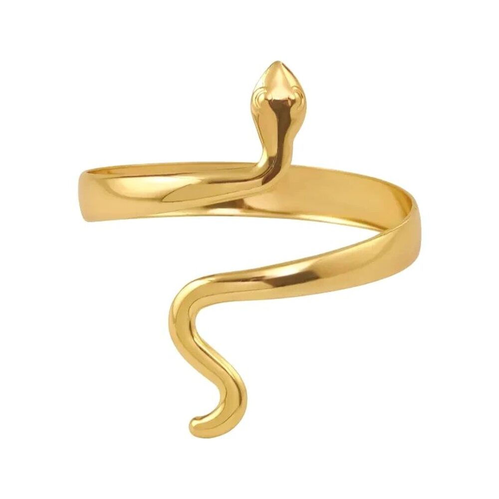 Gold Plated Snake Cuff Bracelet Vintage Inspired Serpent Bangle Statement NEW